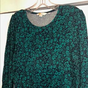 BODEN Women’s Maxi Dress Navy Blue & Green Size 8L Floral Feminine Holiday